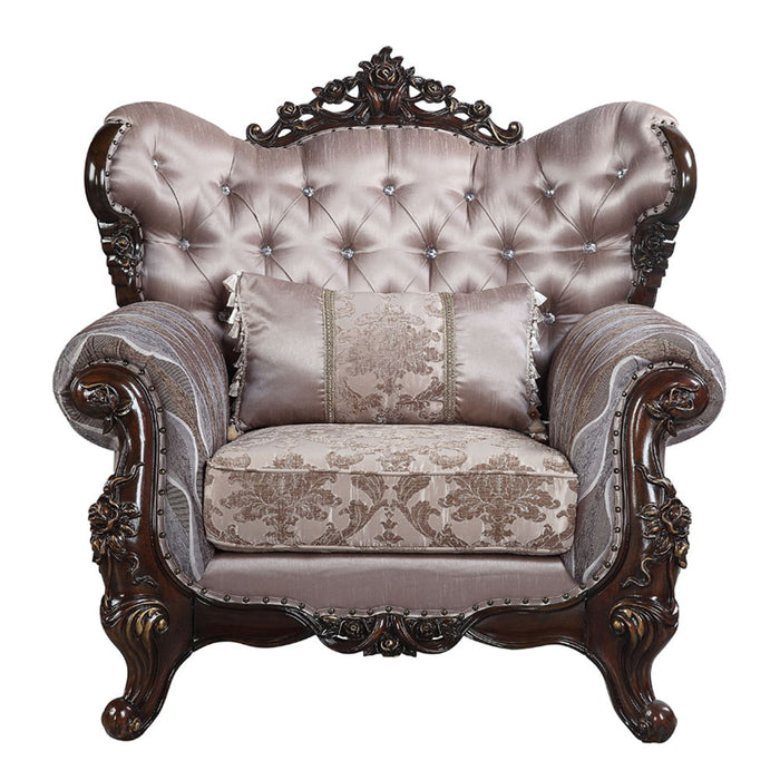 Benbek - Chair With Pillow - Fabric & Antique Oak