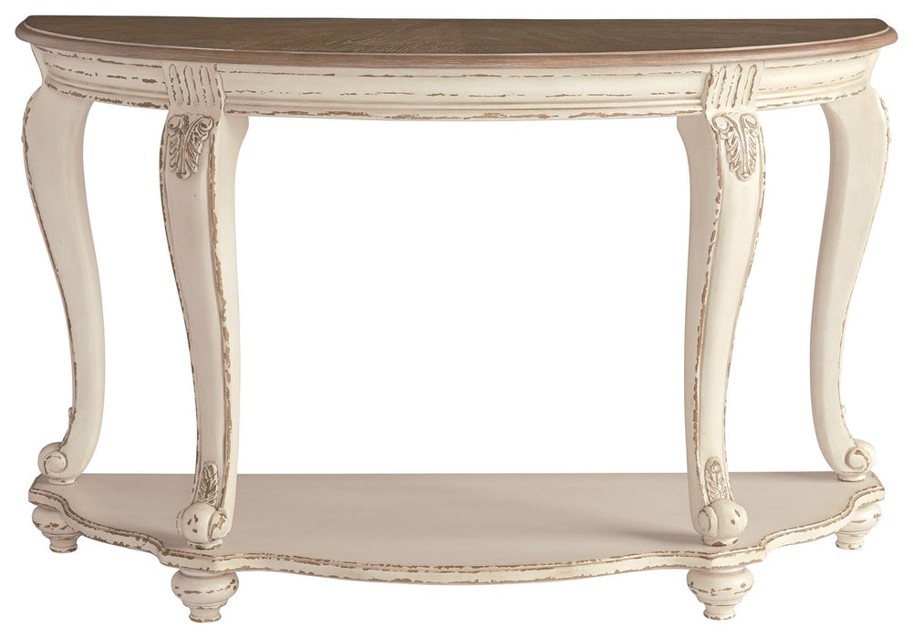 Realyn - White / Brown - Sofa Table Sacramento Furniture Store Furniture store in Sacramento