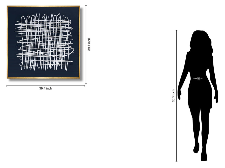 Ivory Tangle Lattice - 39" x 39" Framed Wall Art