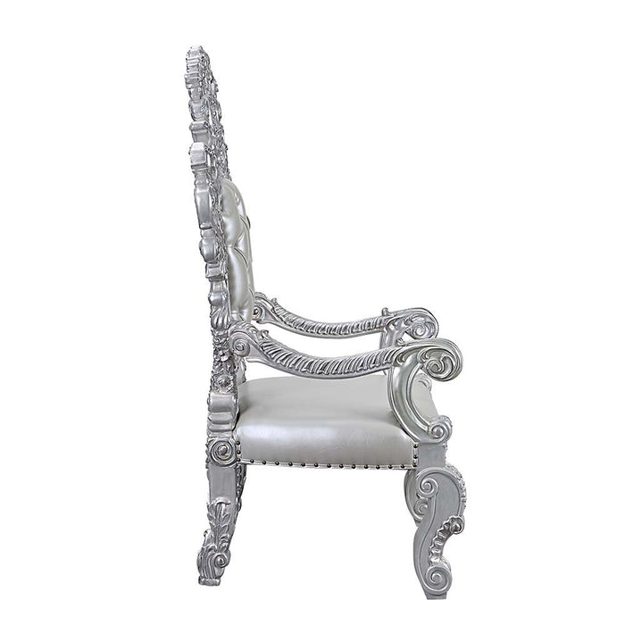 Valkyrie - Arm Chair Set of 2) - Synthetic Leather & Antique Platinum