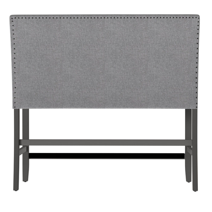 Upholstered Bench With Back - Gray