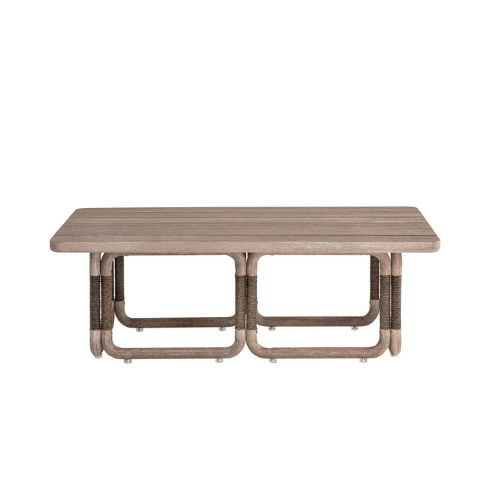 Baja - Rectangular Outdoor Coffee Table - Eucalyptus / Brown Rope