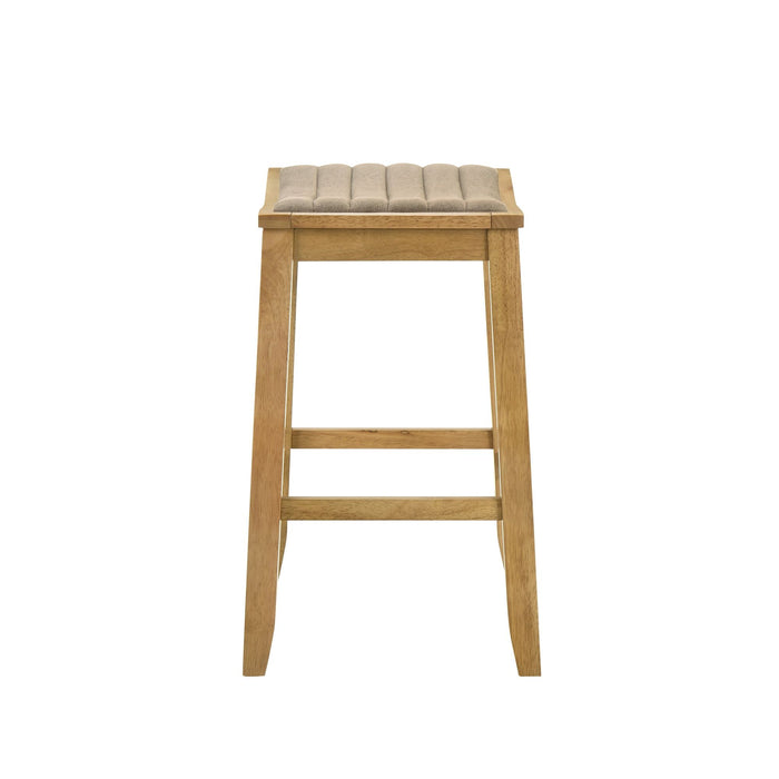 Iyani Coastal Modern Wood Counter Height Kitchen Bar Stool - Thumbnail 3