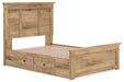 Makidern - Panel Storage Bed With 2 Under Bed Storage Units