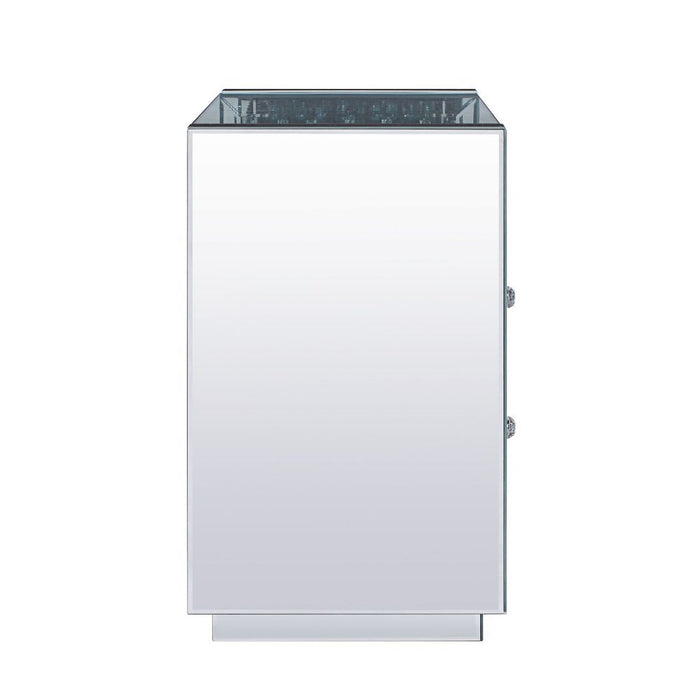 Nysa - 20" X 14" Accent Table - Mirrored & Faux Crystals