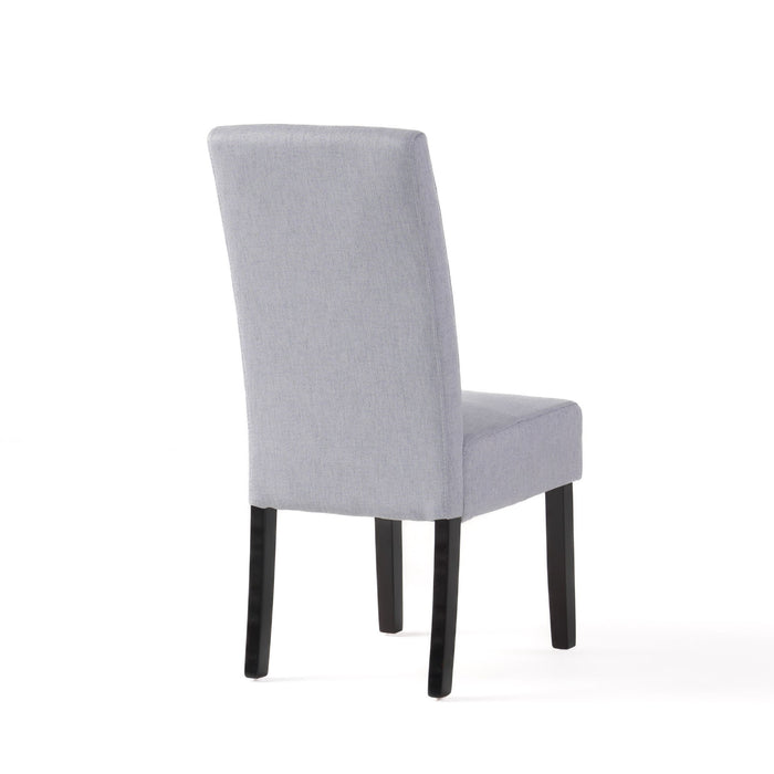 Amaranthine - Upholstered Dining Chair With High Back And Wood Legs (Set of 2) - Light Gray
