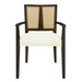 Mid Century Modern Arm Dining Chair Set With Rattan Backrest