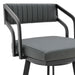Scranton - 26" Swivel Modern Metal And Faux Leather Barstool - Slate Gray / Black