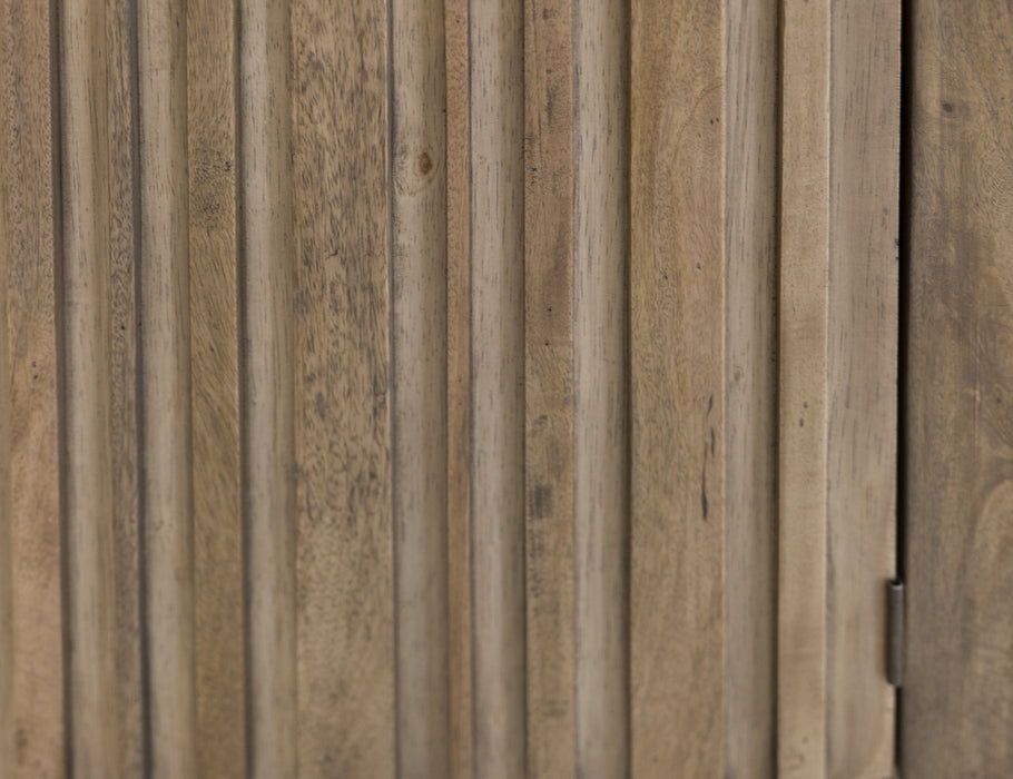 Mezquite - 1 Drawer 2 Doors Fireplace TV Stand - Mezquite Brown