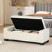 Textured Fabric Ottoman Bench With Hinged Lid