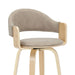 Daxton - Swivel Counter Height Round Back Wood Bar Stool With Faux Leather Seat