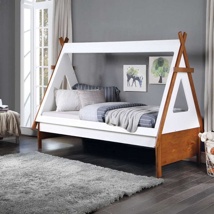 Loreen - Twin Bed - Oak & White