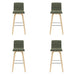 Vienna - 39.5" Swivel Bar Height Square Back Wood Bar Stool With Faux Leather Seat