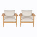 Terassi - Outdoor Lounge Chair (Set of 2) With Cushions - Beige / Light Teak