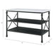 Brahm - Kitchen Island - White Marble Top & Gray