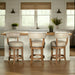 Mystic - Swivel Rubberwood Counter Or Bar Height Barstool With Faux Leather Seat