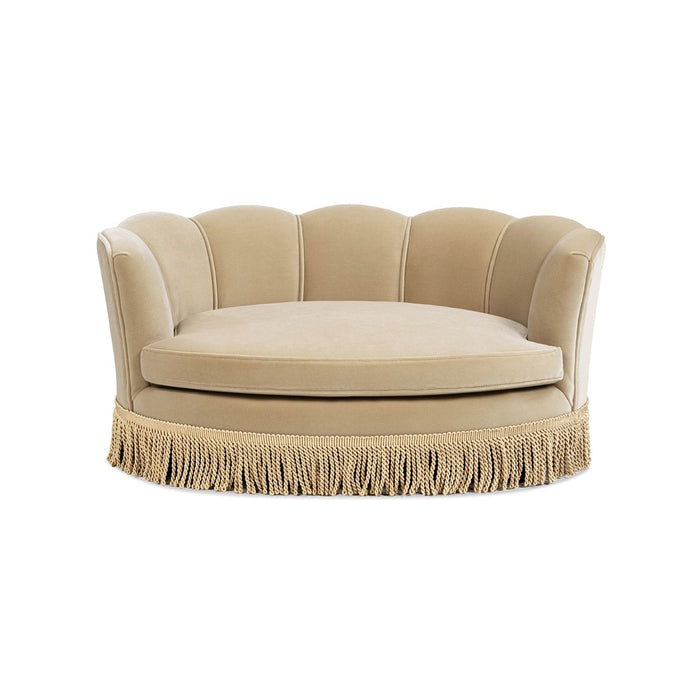 Clara - Medium Scalloped Pet Sofa Bed - Brown
