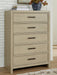 Calmoro - Five Drawer Chest - Gray