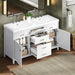 Double Sink Bathroom Vanity With Top, Soft Closing Doors & Drawers, Tip Out Drawer, 2 Cabinet Doors, Adjustable Shelf - White
