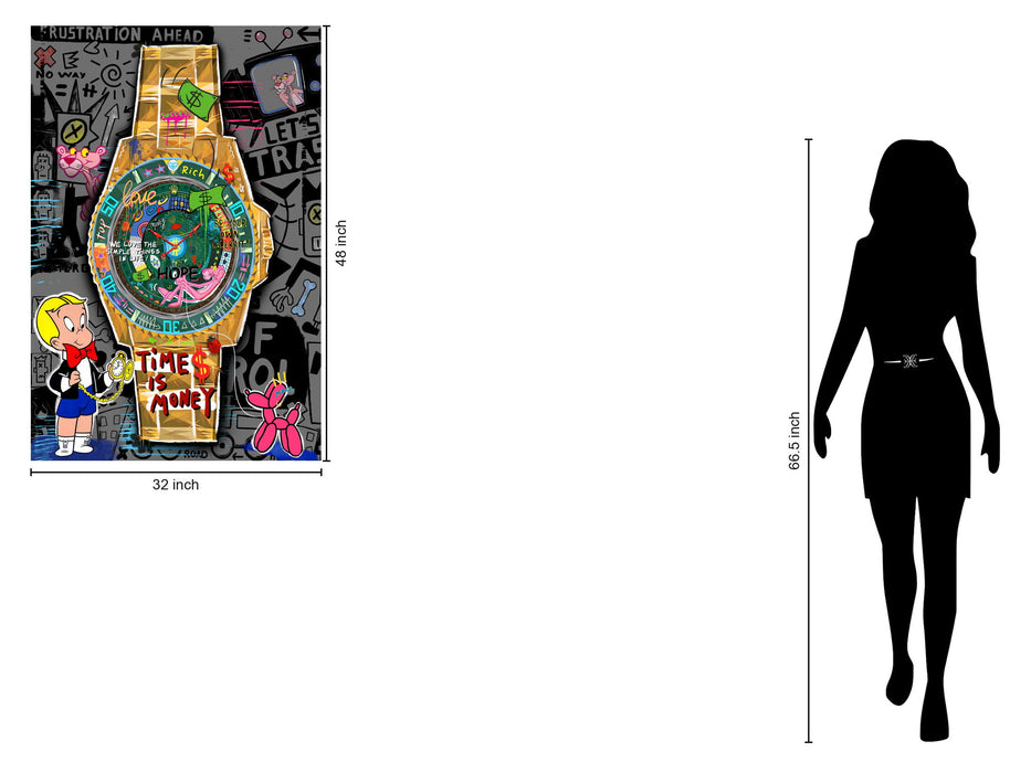 Graffiti Luxe Watch - 32" x 48" Framed Wall Art