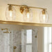 Luster - 3 Lights Vanity With Clear For Bathrooms Above Mirror Wall Lamp Satin - Clear / Gold