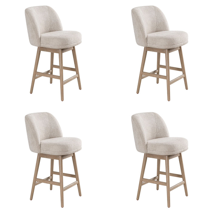 Sadie - Solid Wood Upholstered 26" Counter Height Swivel Barstool