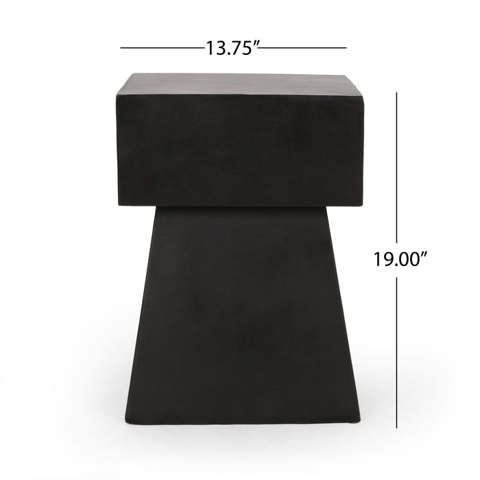 Outdoor Side Table, Patio End Table - Black