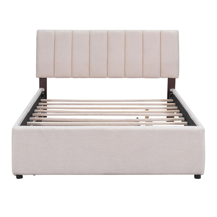 Upholstered Platform Bed With Trundle