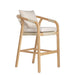 Delfina - Outdoor Barstool (Set of 2) With Cushion - Natural Eucalyptus / Cream Cushion