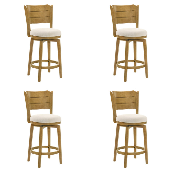 Winsley - Coastal Modern Swivel Wood Counter Height Kitchen Bar Stool