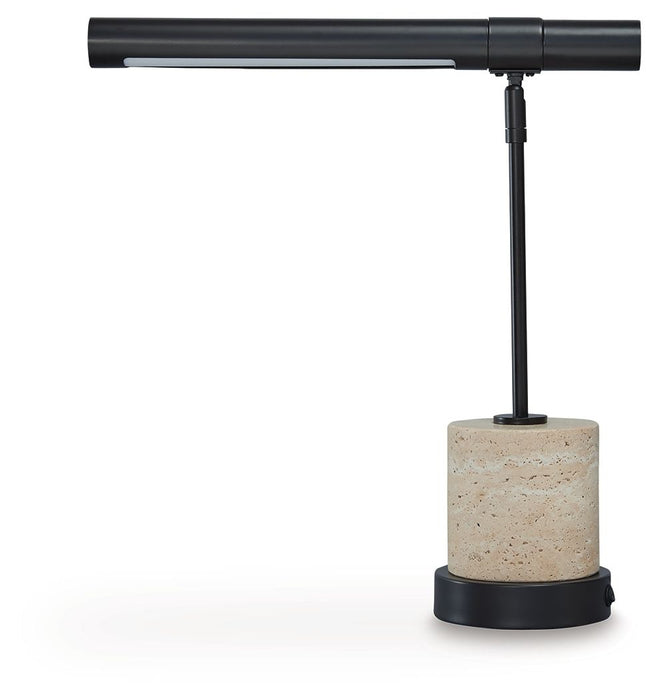 Vinmour - Metal Desk Lamp - Brown / Beige