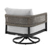 Felicia - And Argiope 3 Piece Patio Outdoor Swivel Seating Set - Black Aluminum With Gray Rope And Cushions
