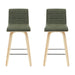 Vienna - 35.5" Swivel Counter Height Square Back Wood Bar Stool With Faux Leather Seat