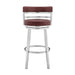 Titana - Swivel Faux Leather And Brushed Stainless Steel Bar Stool