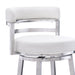 Titana - Swivel Faux Leather And Brushed Stainless Steel Bar Stool