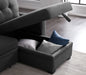 Upholstered Cushions Pull Out Sectional Sofa With Chaise