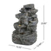 Concrete Rock Waterfall Fountain With LED Lights, Outdoor Garden Decor