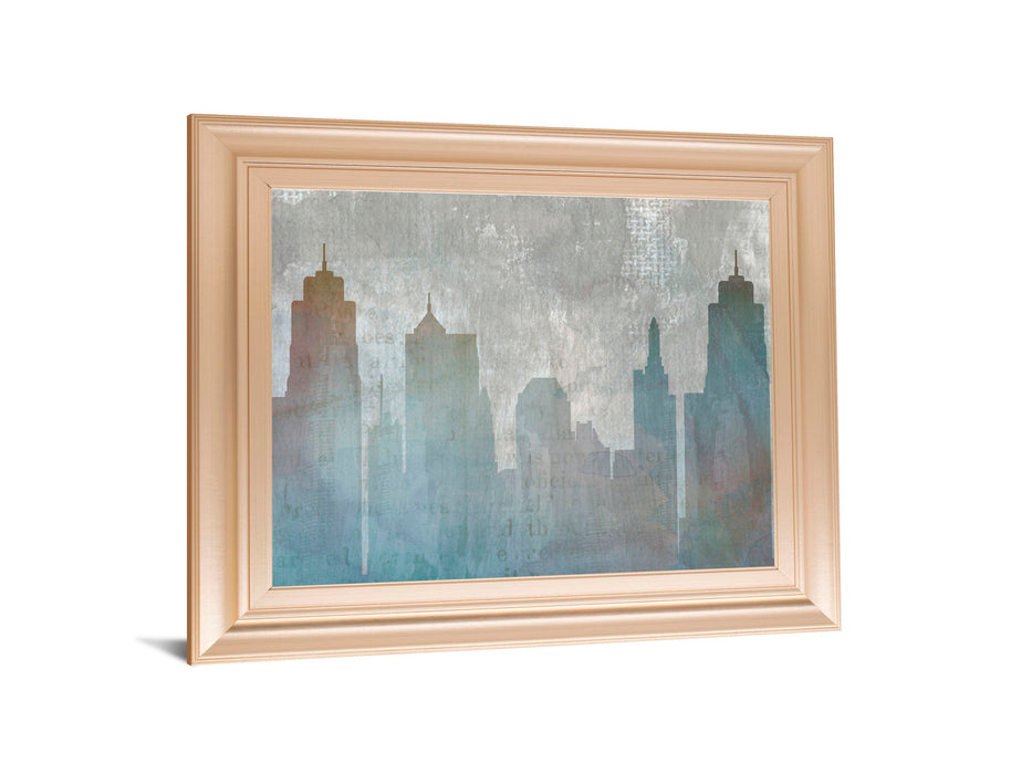 Urban Reflections By Louis Dunca-he - Framed Print Wall Art - Blue