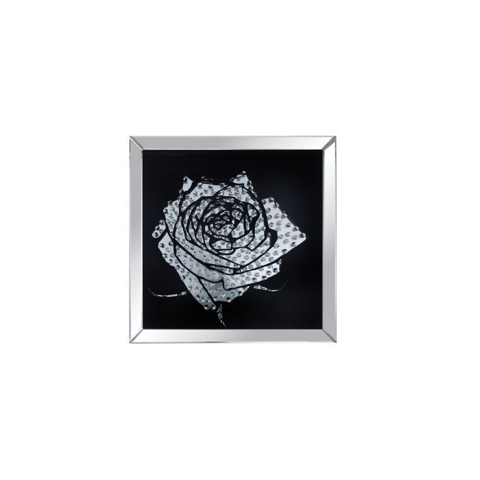 Talisha - Wall Art - Mirrored & Faux Crystal Rose