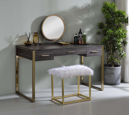 Perle - Vanity Desk - Champagne Gold & Black Finish Sacramento Furniture Store Furniture store in Sacramento