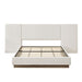 Muse - Queen Upholstered Platform Bed Frame - Ivory / Light Gray / Camel Oak