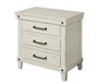 3 Drawer Elegant Nightstand - White