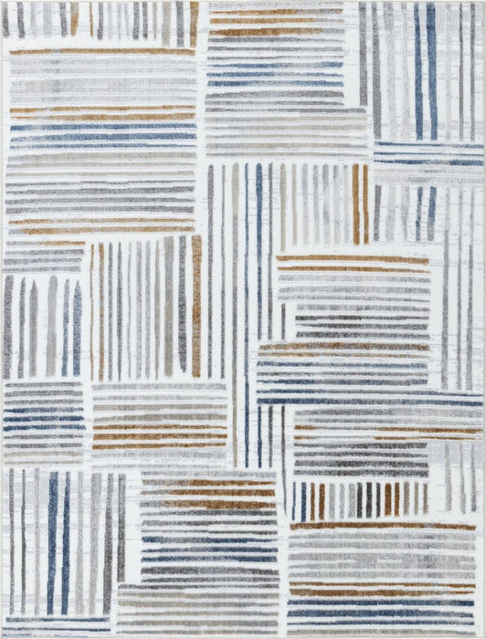 Nova - 5'3" X 7' Area Rug - Multi / White