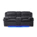 Winston - Power Console Recliner Loveseat With LED And Hidden Drawer - Black