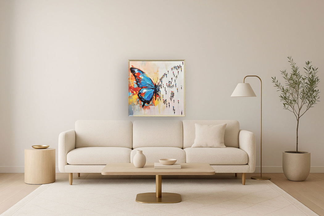 Vivid Gathering Flight - 35" x 35" Framed Wall Art