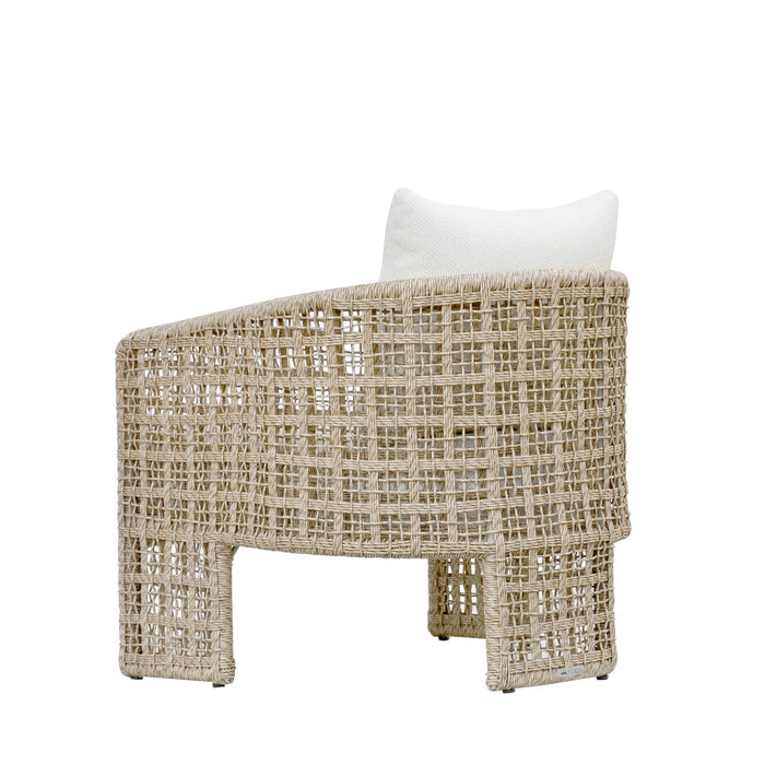 Driftbay - Outdoor Club Chair And Ottoman Set - White / Natural