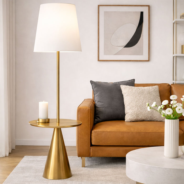 Ashcroft Furniture Celestial Floor Lamp with Accent Table - Thumbnail 3