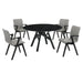 Venus And Varde - 5 Piece Round Dining Set - Black Marble