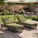 Outdoor Chaise Lounge & Wheels, 5 Position Adjustable Backrest