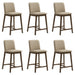 Allin - Upholstered Wood Counter Height Barstool